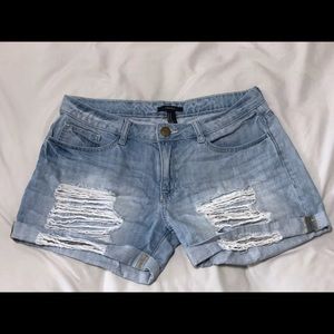 Distressed Denim Shorts